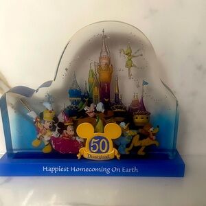 NWT Disneyland 50th Anniversary Lucite Plaque - Happiest Homecoming